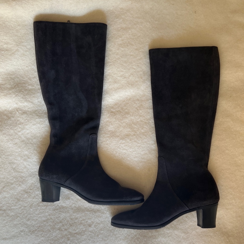 Vintage grey suede tall boots 7